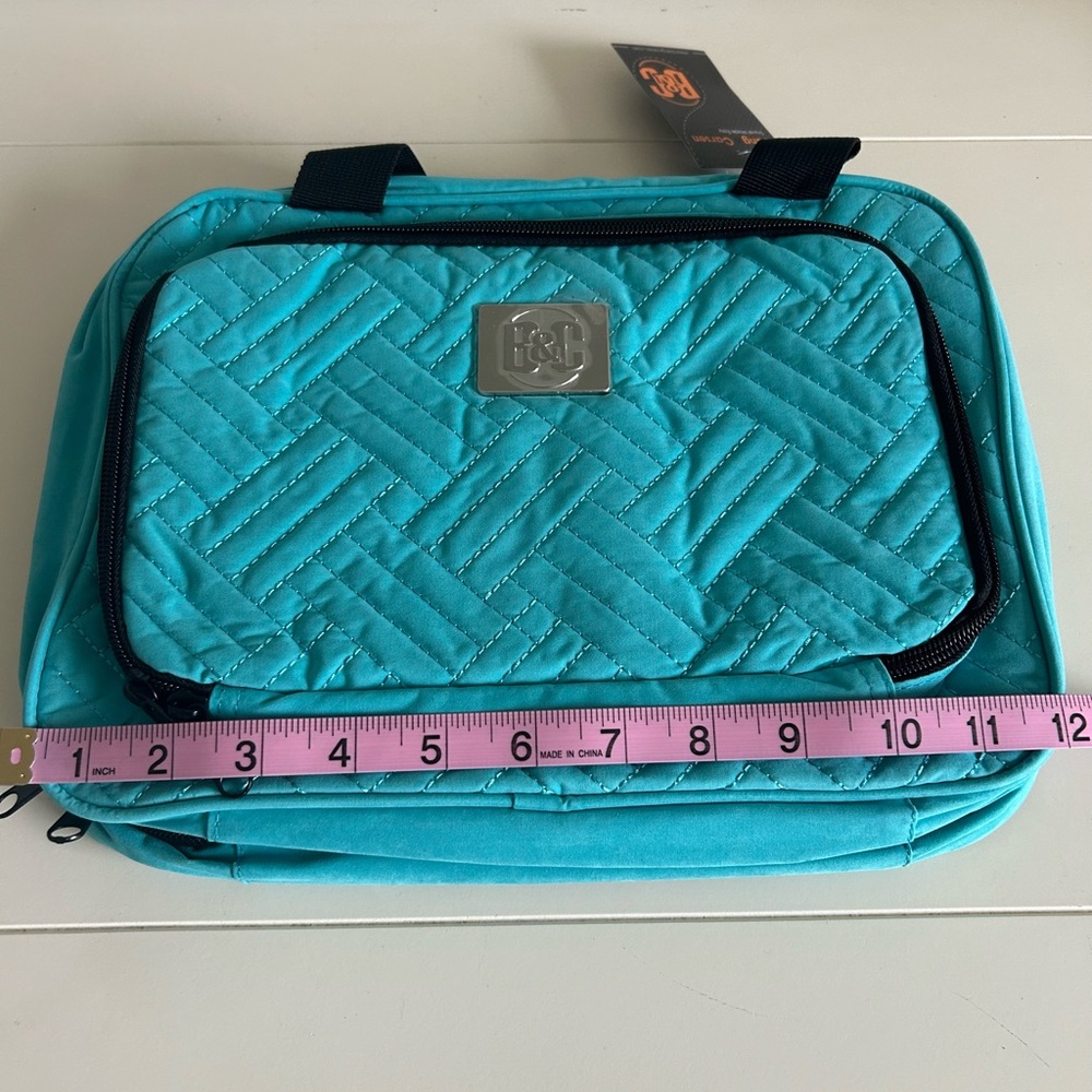 NWT Bang & Carsen Large Travel Bag with Hook Turquoise 12"L x 4"W x 9"H - Picture 9 of 11